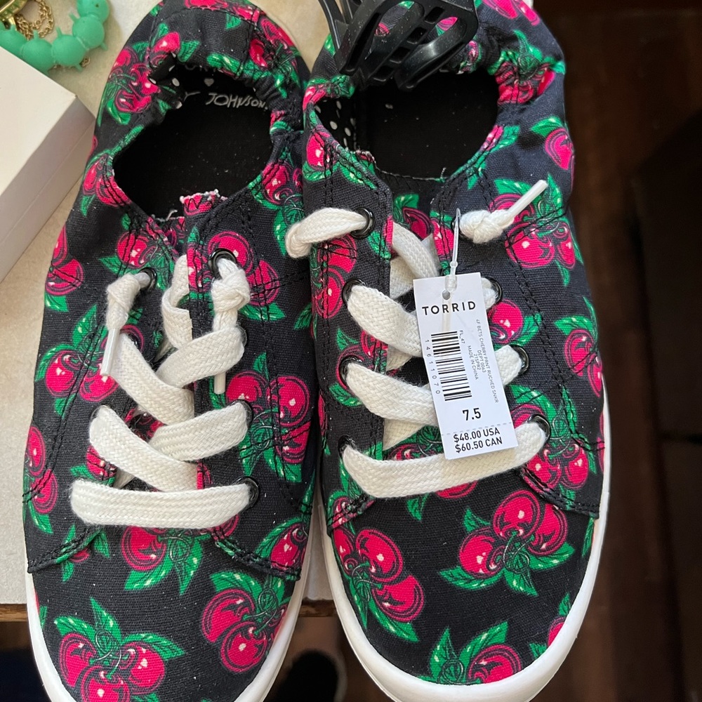 Betsey Johnson cherry canvas sneakers BNWT